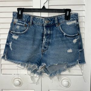 ZARA TRF Mid-Rise Denim Shorts